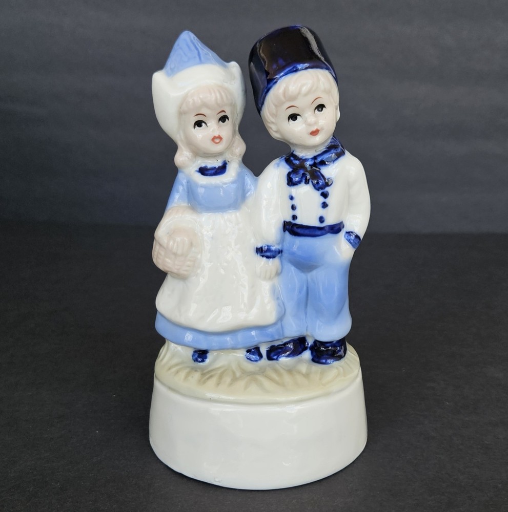 Vintage Dutch Boy With Girl Porcelain Hand Painted Figurine