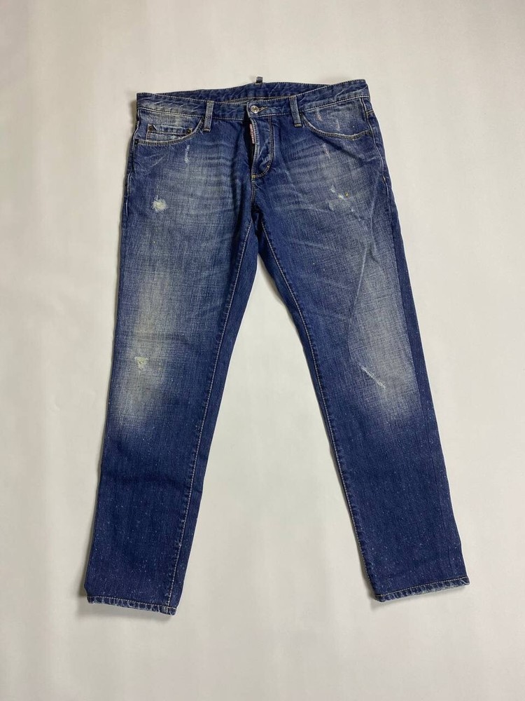 DSQUARED2 DEAN DAN Blue Acid Wash Denim Slim Fit Jeans Size 48 / W32 Button Fly