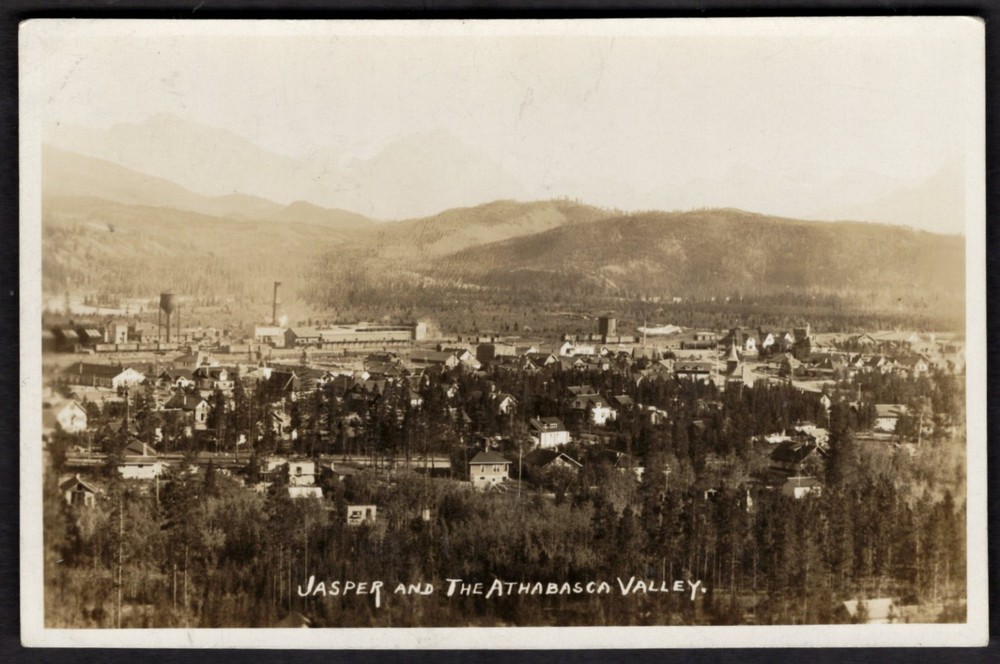 Canada JASPER Alberta 1920s Athabasca Valley. Real Photo Postcard by Slark