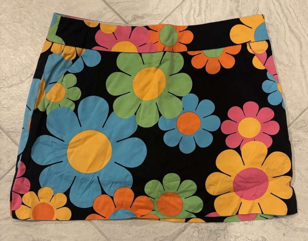 Loudmouth Ladies Skirt Skort Womens Sz 6 Black Floral Golf Tennis