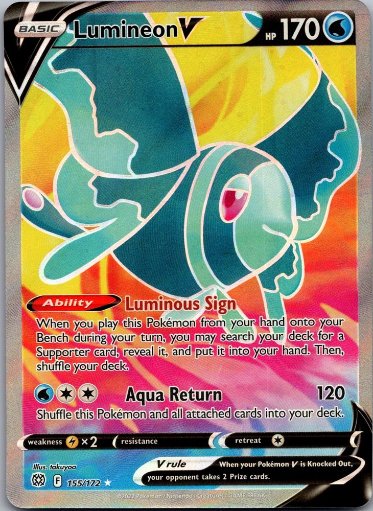 Lumineon V (Full Art) Holo Ultra Rare SWSH09: Brilliant Stars 155/172 NM