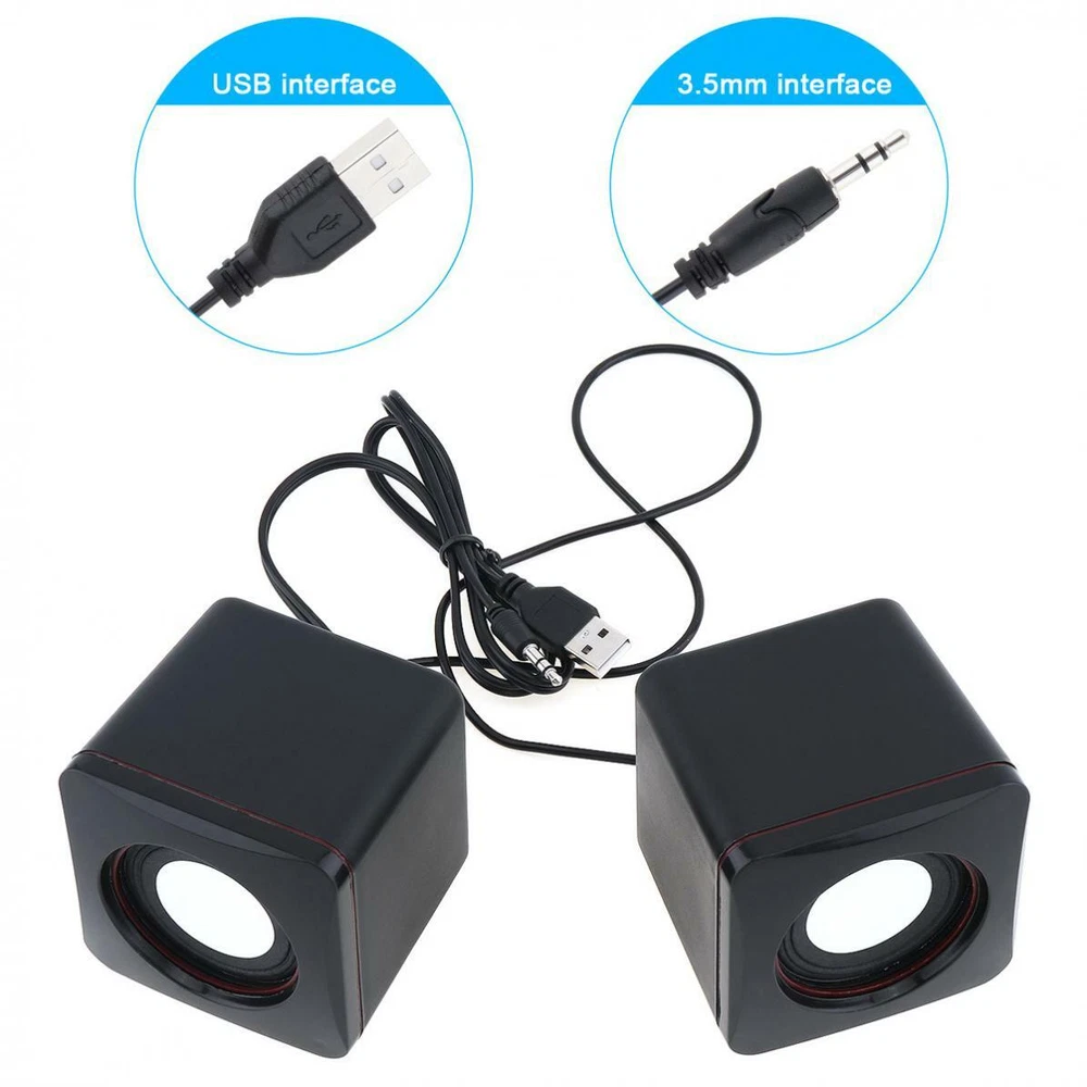 Computer Speakers 2.0 Stereo Volume Control USB Powered for PC/Laptops/Desktops
