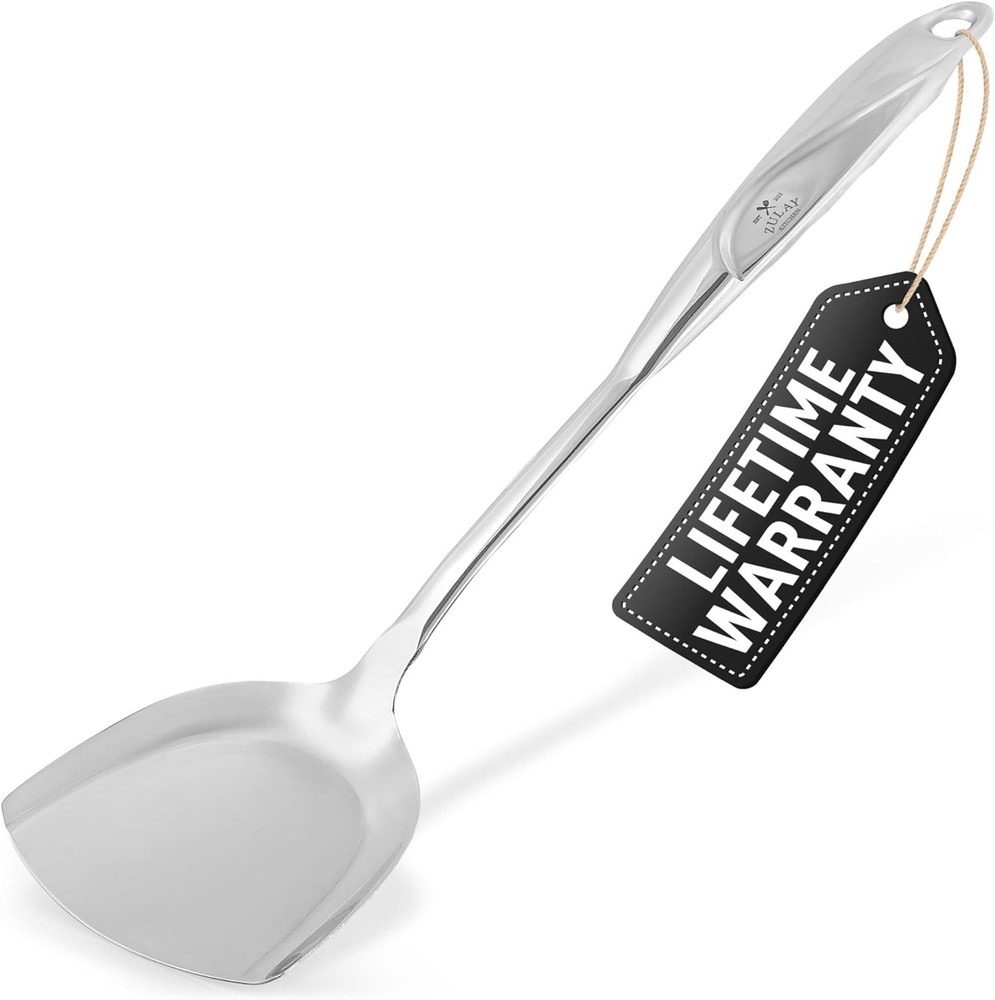 Zulay Durable Stainless Steel Wok Spatula in Silver