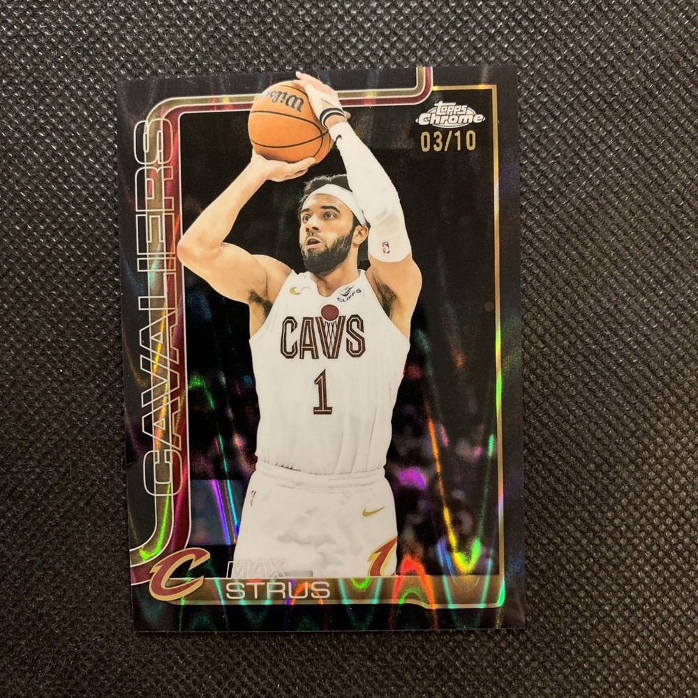 MAX STRUS 03/10 BLACK RAY WAVE REFACTOR 2025-26 TOPPS CHROME CAVALIERS #32