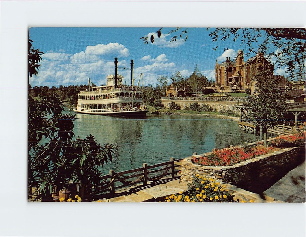 Postcard Cruising the Rivers of America Admiral Joe Fowler Walt Disney World USA
