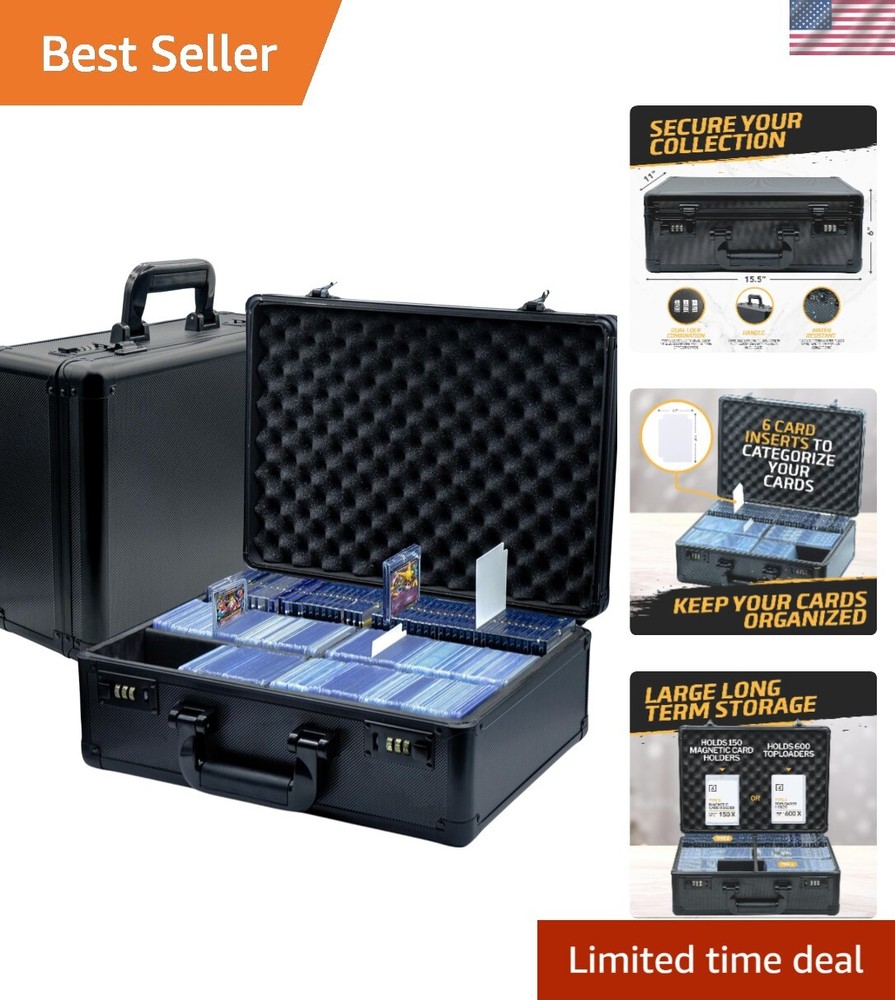 Aluminum Sports Card Storage Box Holds 2700 Sleeved Cards Large Capacity