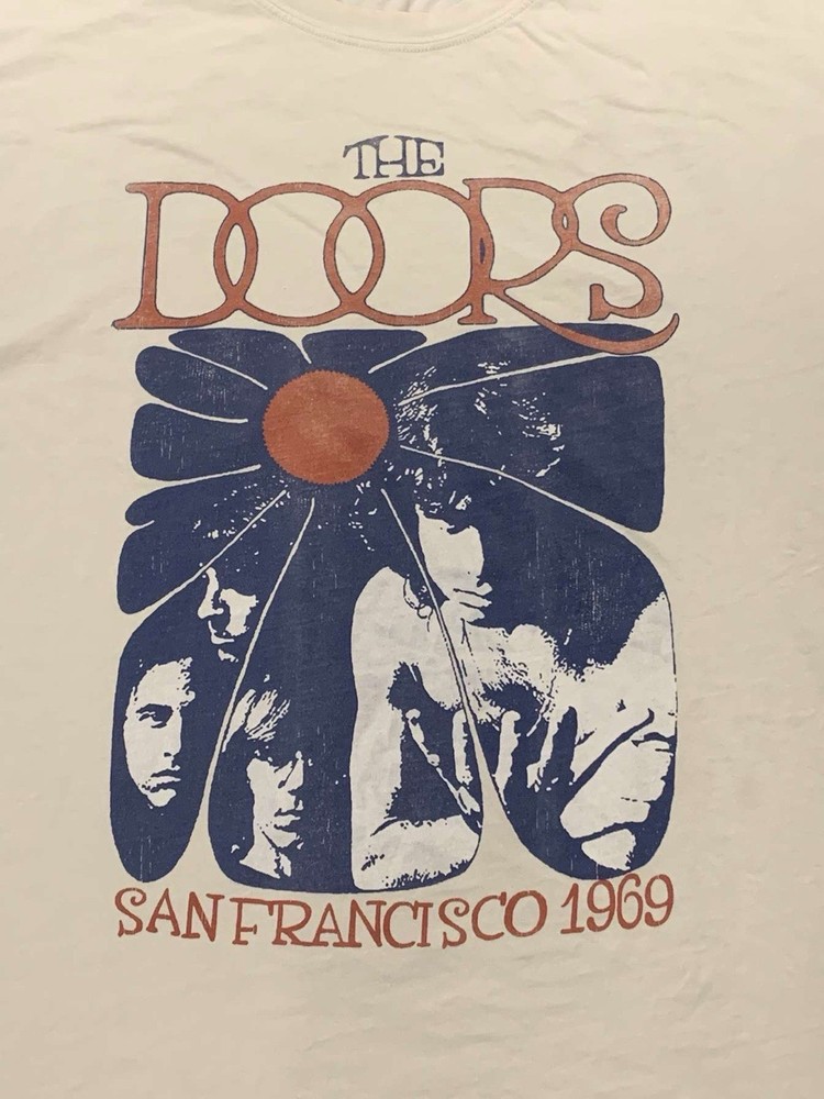 DAYDREAMER The Doors Oversized Unisex Vtg Cream Ivory Shirt San Francisco 1969