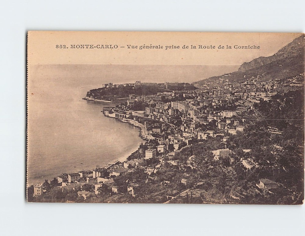 Postcard Vue générale prise de la Route de la Corniche Monte Carlo Monaco Monaco