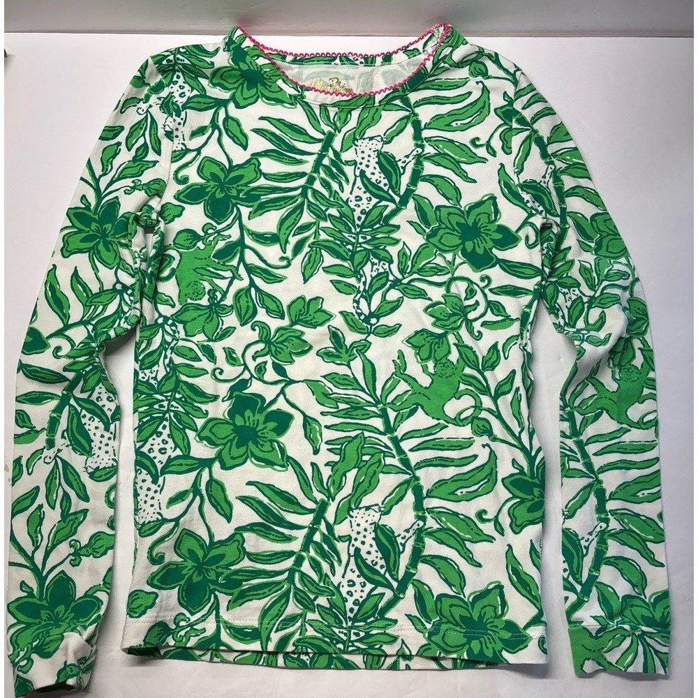 Lilly Pulitzer Green Monkey & Leaf Long Sleeve Tee (sz. 10)