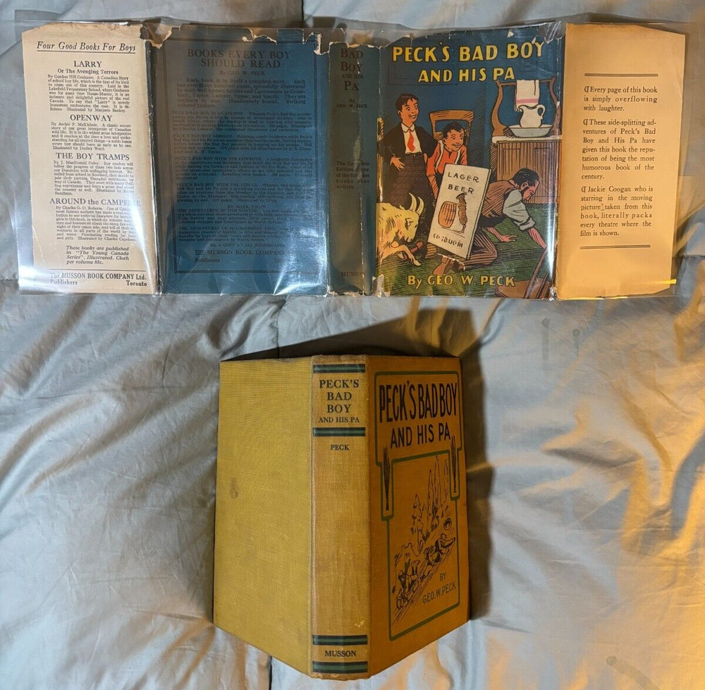 Peck's Bad Boy (and His Pa) Canada movie tie-in DJ VG c1920s Jackie Coogan