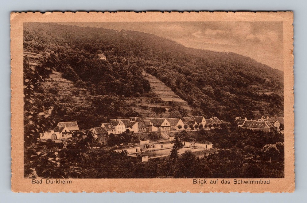 Germany- Bad Durkheim Rhineland Spa Town Swimming Pool Old Post Vintage Postcard