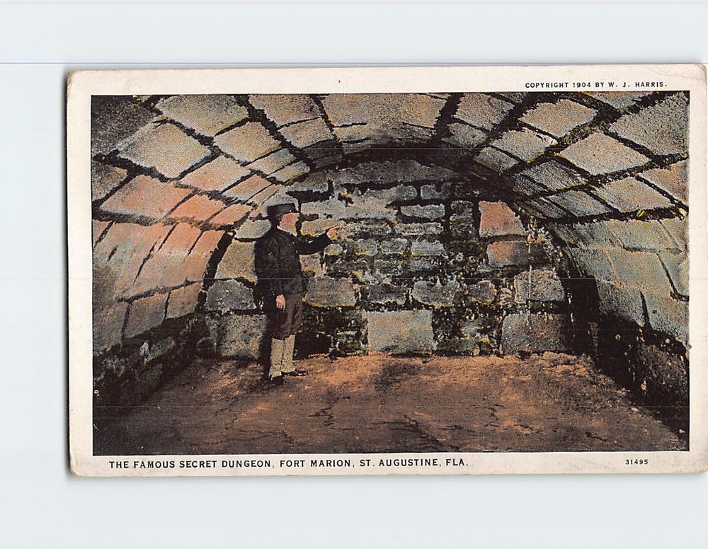 Postcard The Famous Secret Dungeon Fort Marion St. Augustine Florida USA