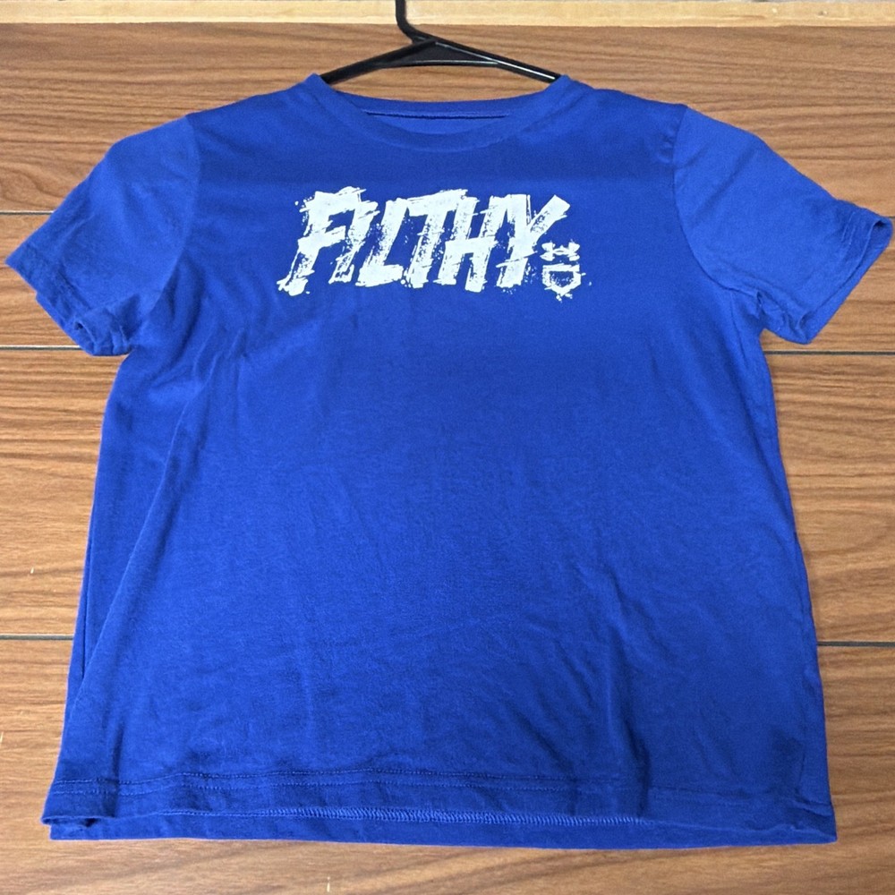 Under Armour Boys YSM Blue Cotton Short Sleeve Crew Neck Graphic Logo Tee