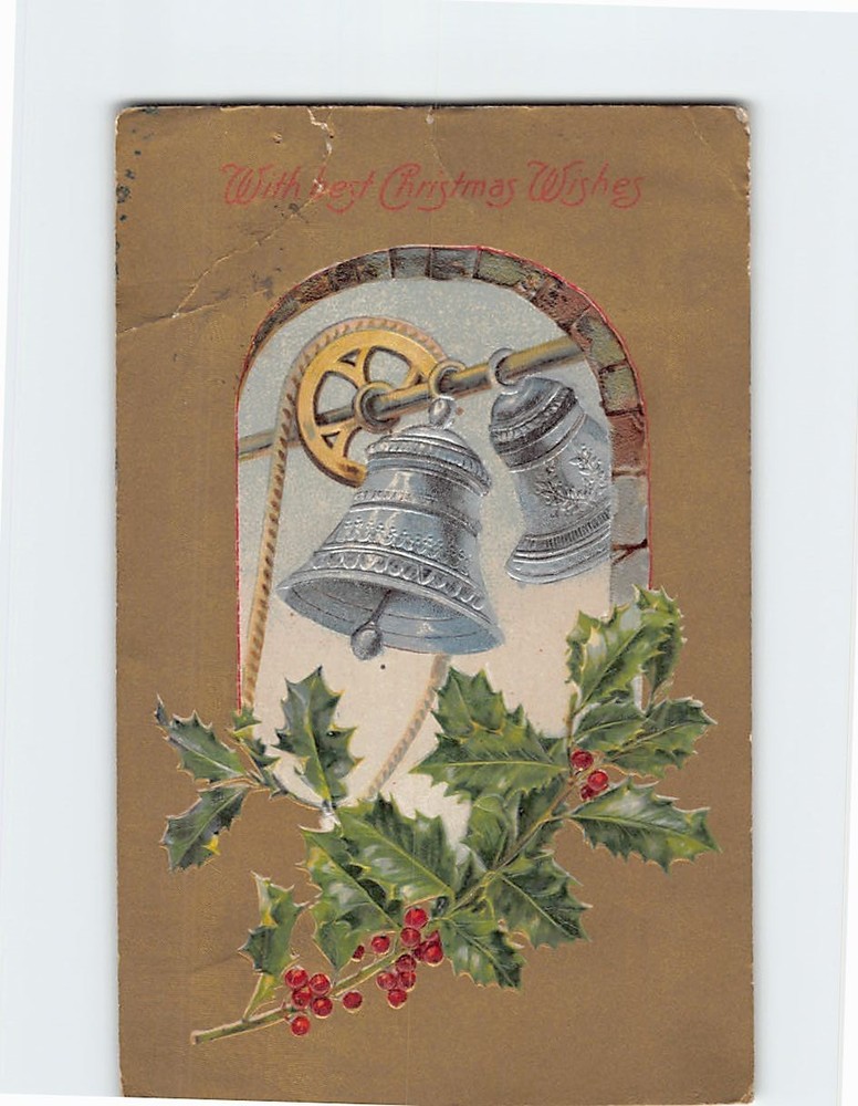 Postcard Embossed Holiday Art Print Christmas Greeting Card