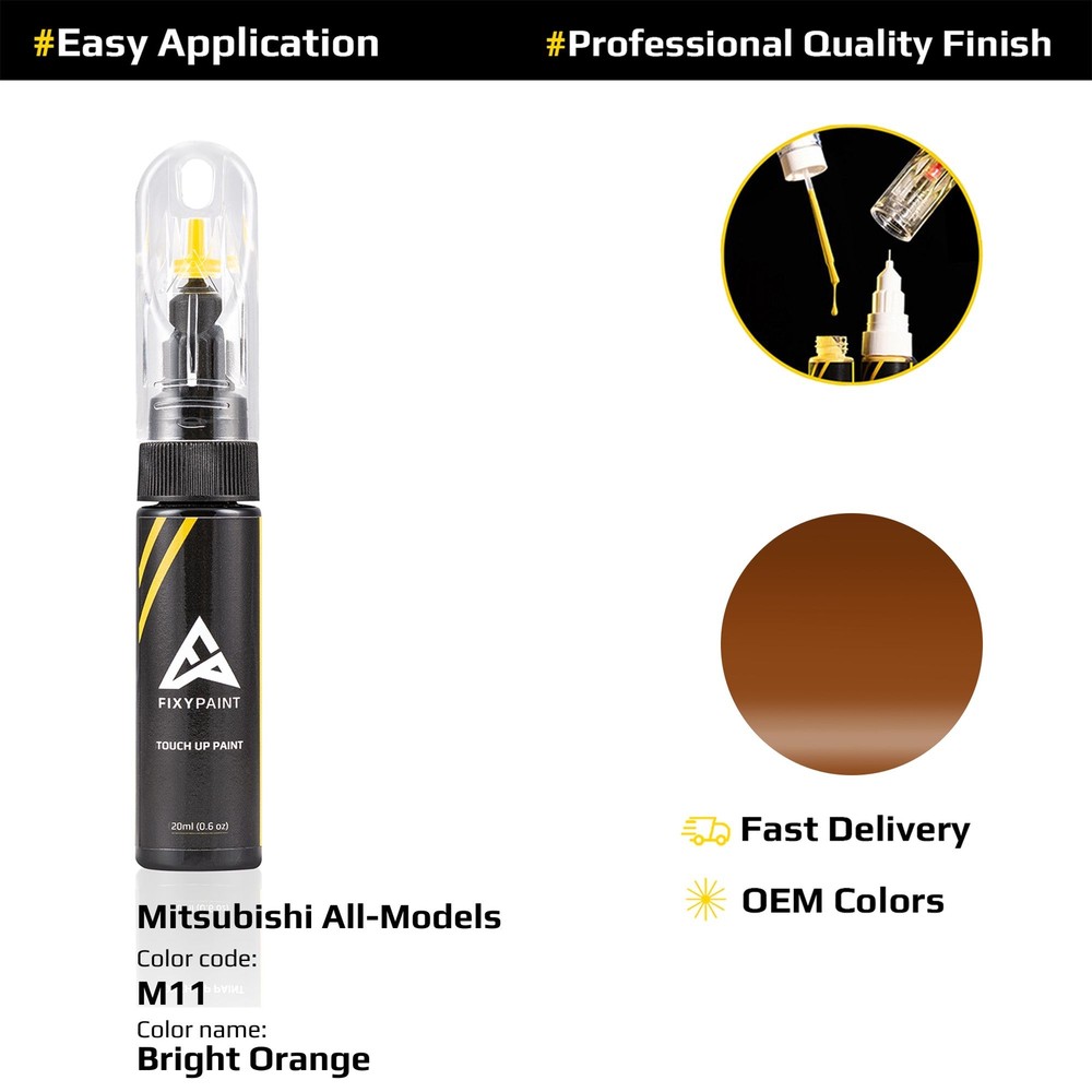 Touch up Paint for Mitsubishi Code: M11 Bright Orange Professional Repair