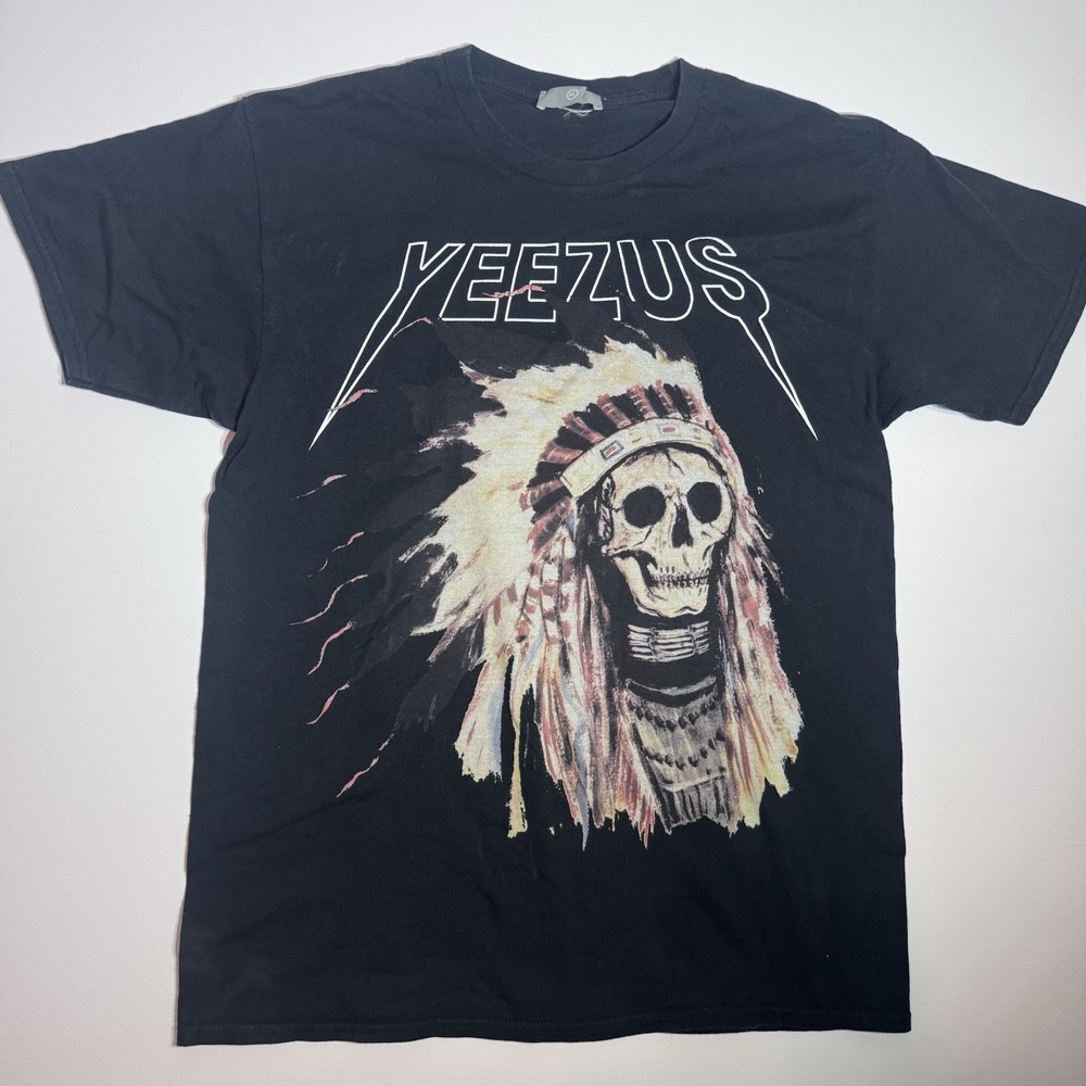 Kanye West Yeezus T Shirt Black XL Native American Skull God Wants You 2013 Tour