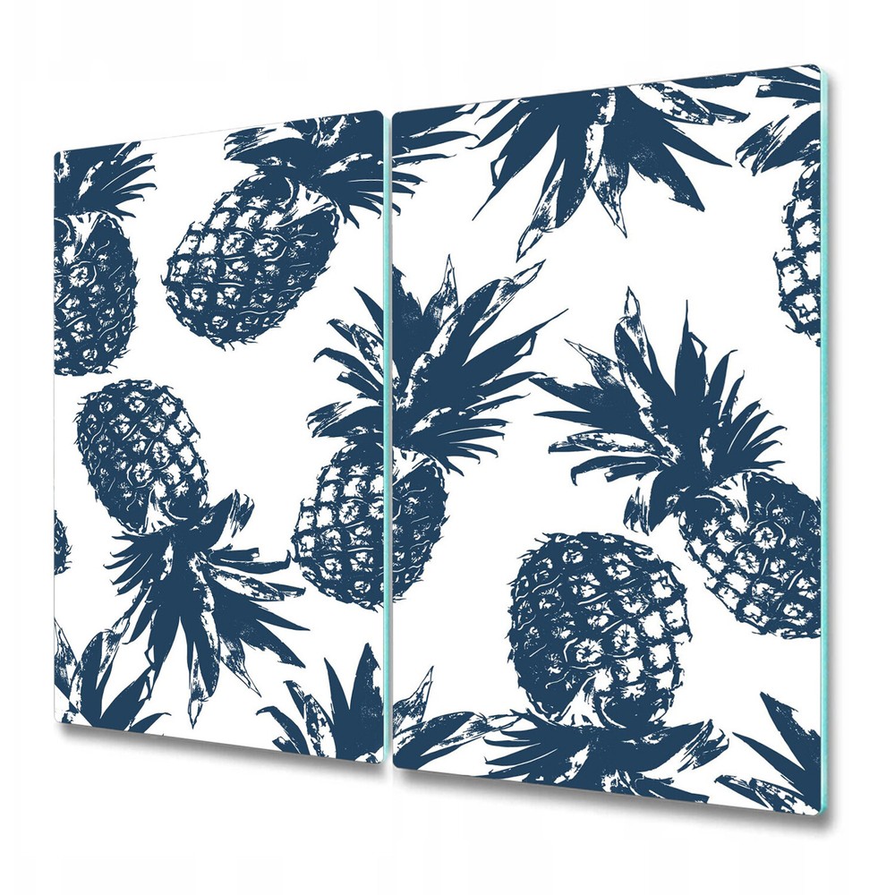 Glass Induction Ceramic Hob Cover Worktop Saver Pineapple Fruits Leaves 2x30x52