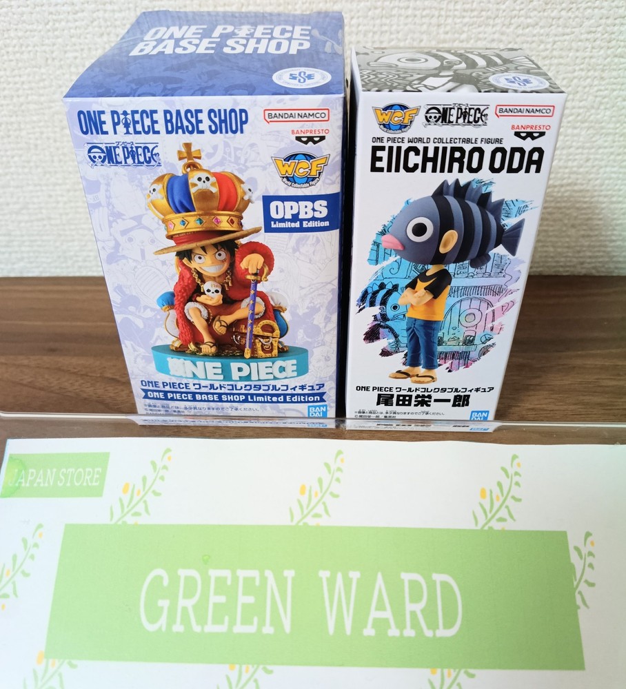 World Collectible Figure ONE PIECE BASE SHOP Luffy Eiichiro Oda Set of 2 Japan