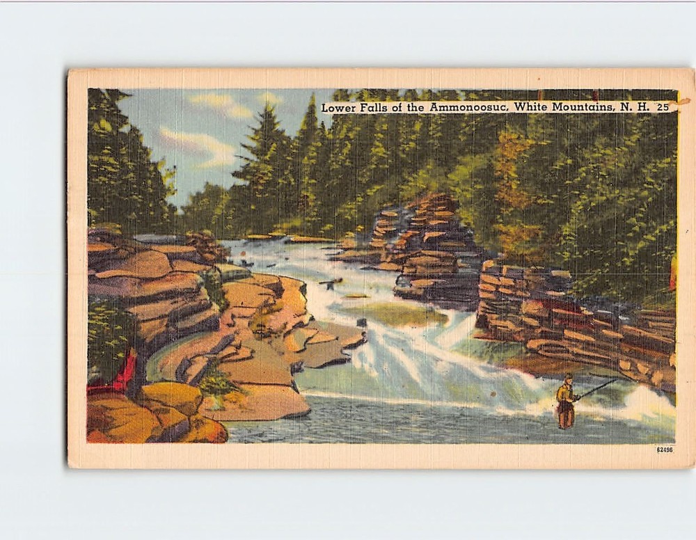 Postcard Lower Falls of the Ammonoosuc White Mountains NH USA