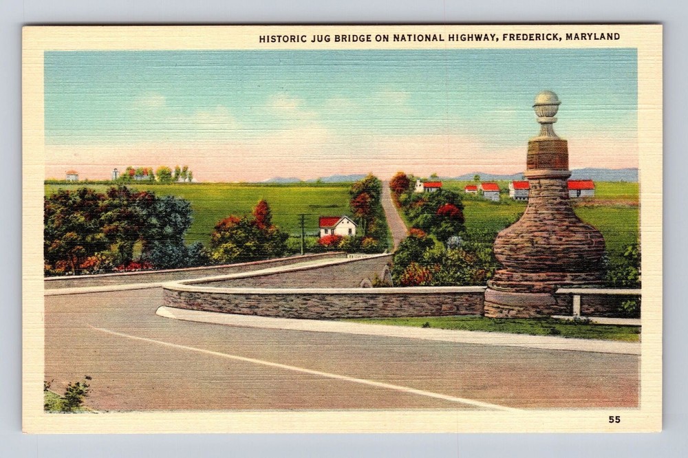 Frederick MD-Maryland, Historic Jug Bridge Natl Highway, Vintage Postcard