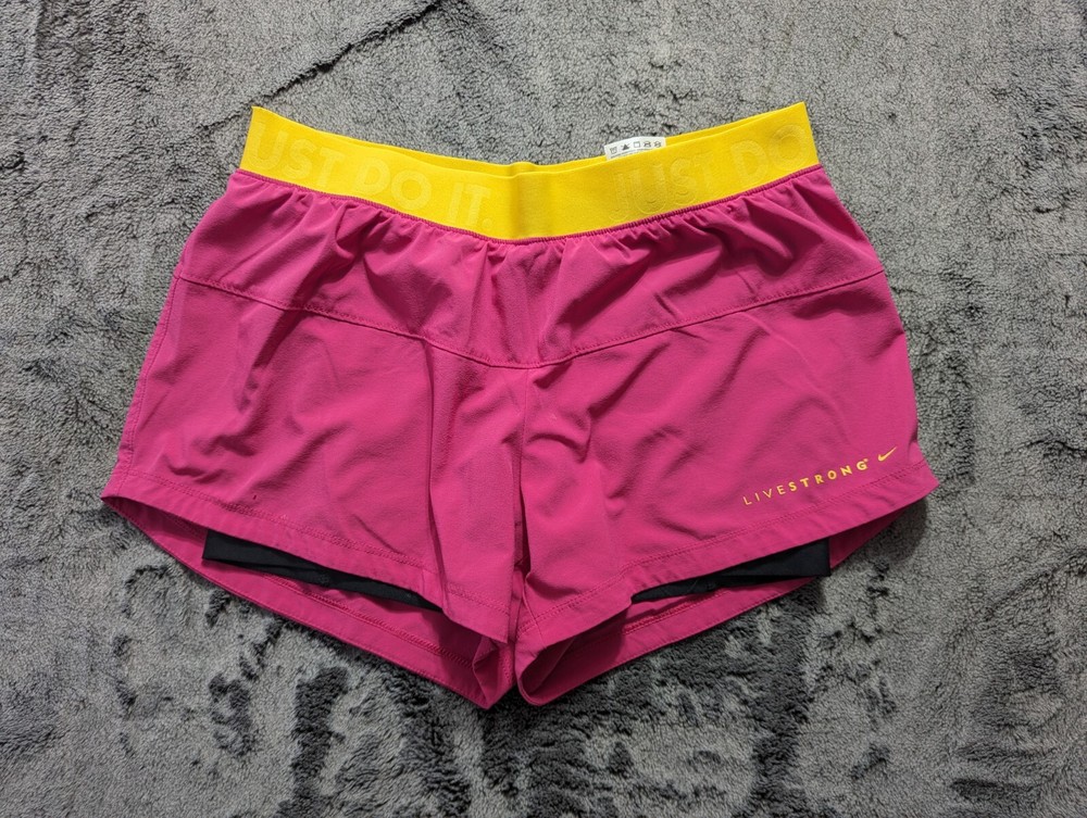 Nike Dri Fit Athletic Shorts Women's Size Medium Pink Live Strong