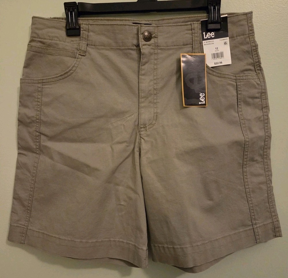 Lee Women's SIZE 12 Bermuda Shorts MUSHROOM 112366416 Mid Rise 8