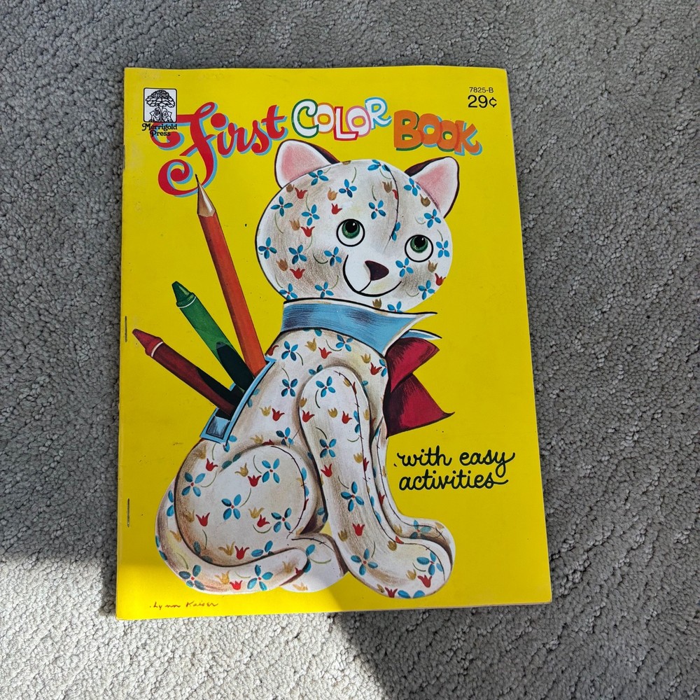 Vintage coloring book unused First Color Book Merrigold Press Cat Vintage Old