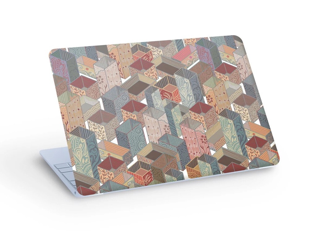 Abstract Japanese City Landscape Laptop Skin Decal - Custom Size-image