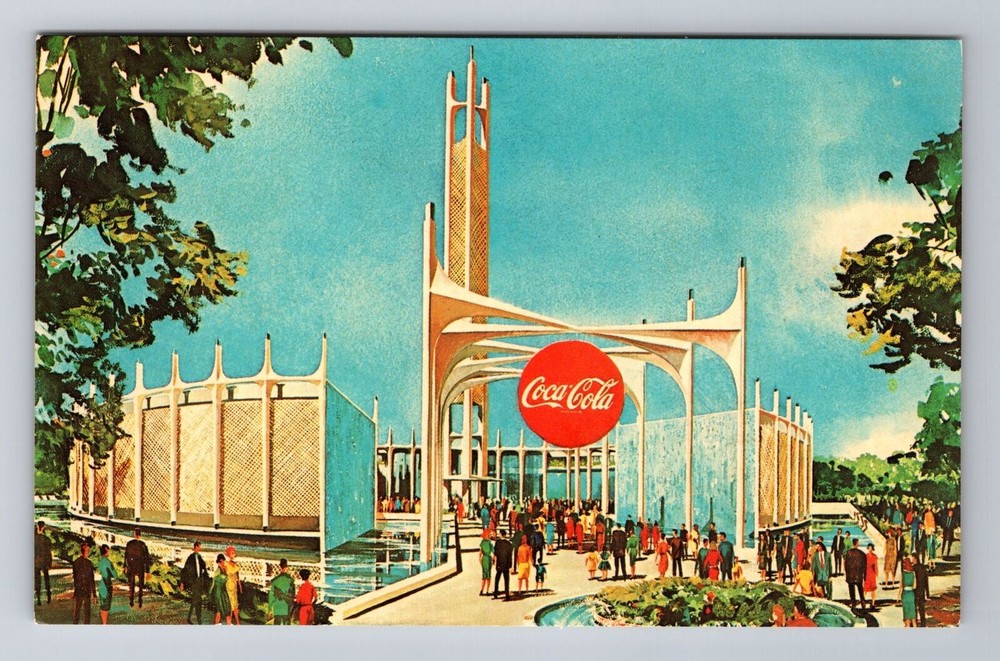 Queens NY-New York, The Coca-Cola Company Pavilion, Antique Vintage Postcard