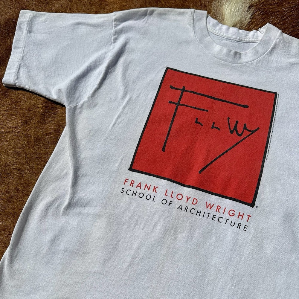 Vintage 90s Frank Lloyd Wright School Graphic T Shirt Single Stitch  Art Rare