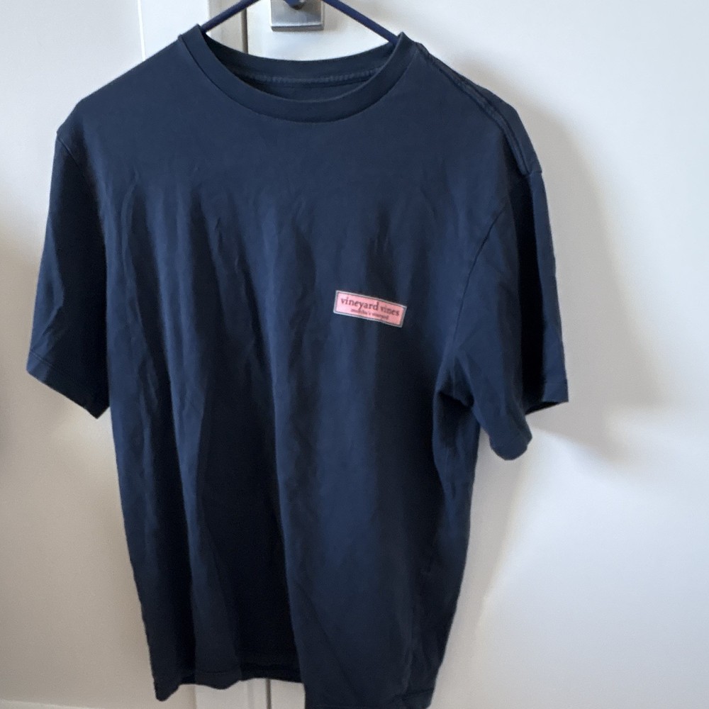 Vineyard Vines Men's Cotton Knit Crew Neck Graphic Whale Logo Tee Blue S