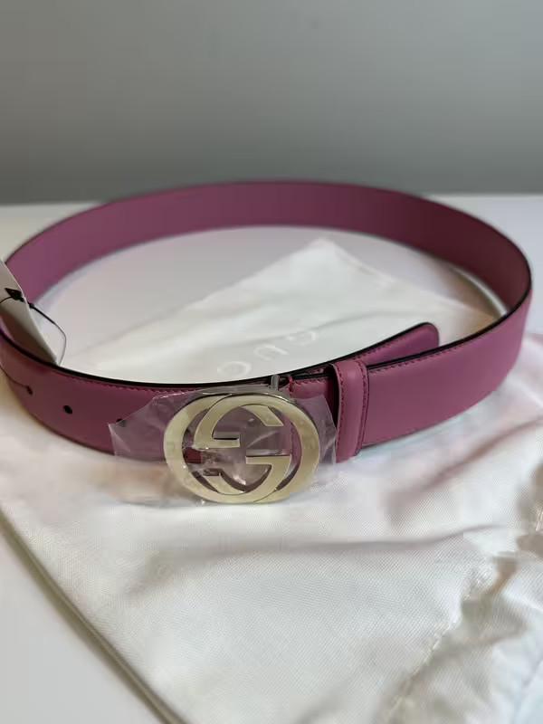Authentic Gucci Leather Belt Size 90 in Dark Pink