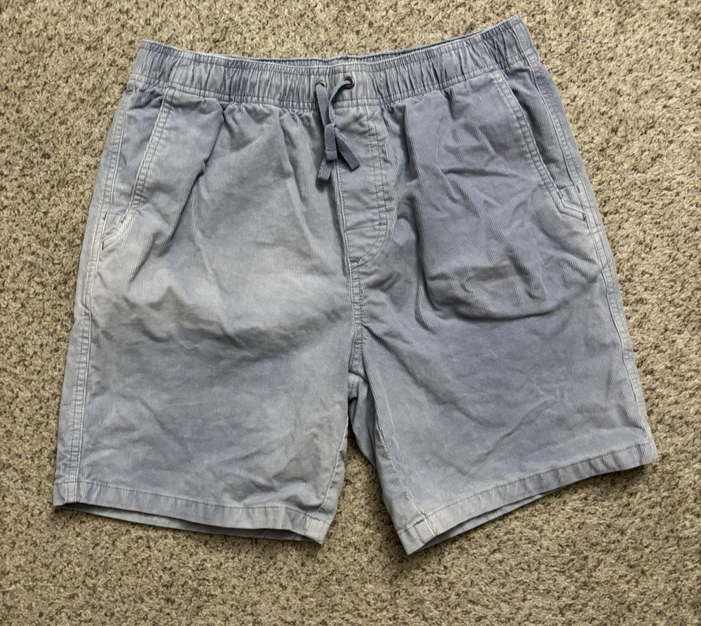 prAna Shorts Mens Small Light Blue Canyon Camp Cord Shorts Sun Washed Discolored