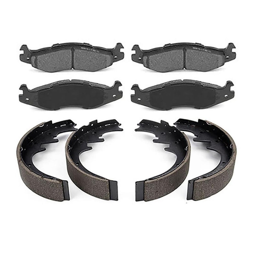 Semi Metallic Front Disc Brake Pads and Rear Drum Brake Shoes Set