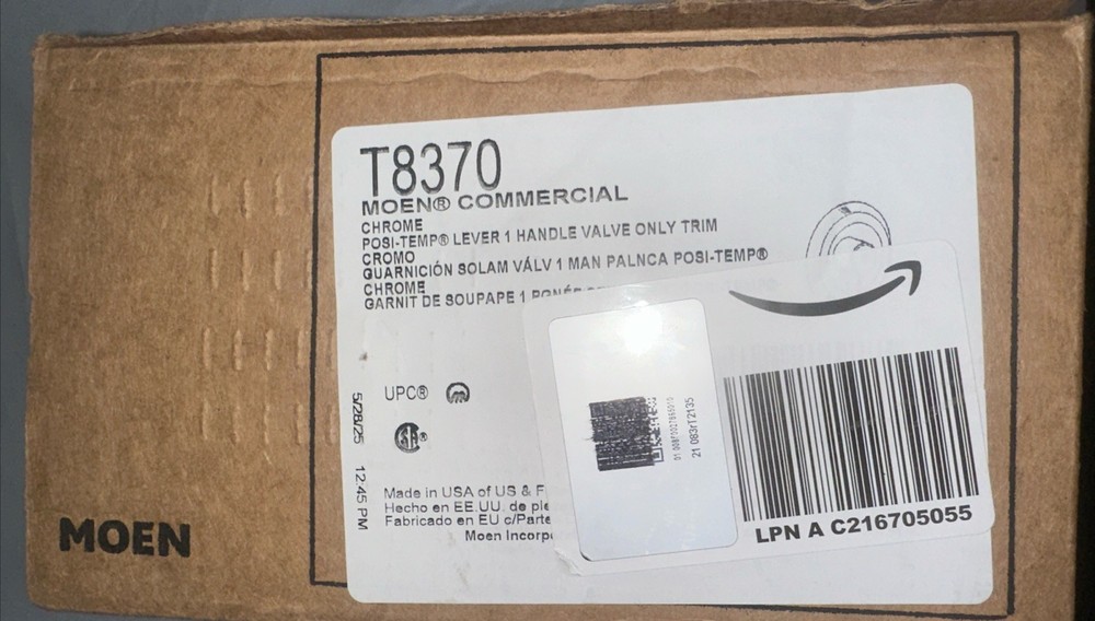 Moen T8370 Chrome Single Handle Posi-Temp Pressure Balanced Trim- Lever Only