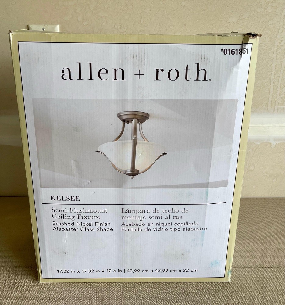 Allen Roth Brushed Nickel Semi Flush Mount Light Portfolio Collection
