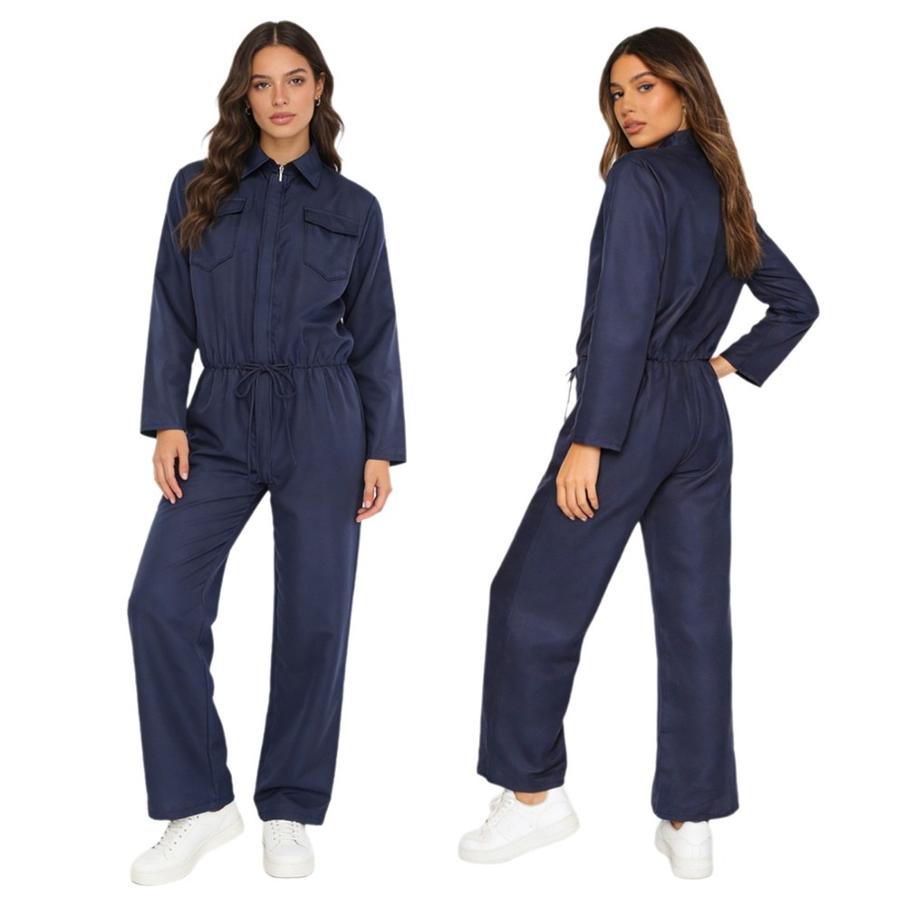 Women Jumpsuits Transparent Rompers Streetwear Coveralls Festival Workwear Blue