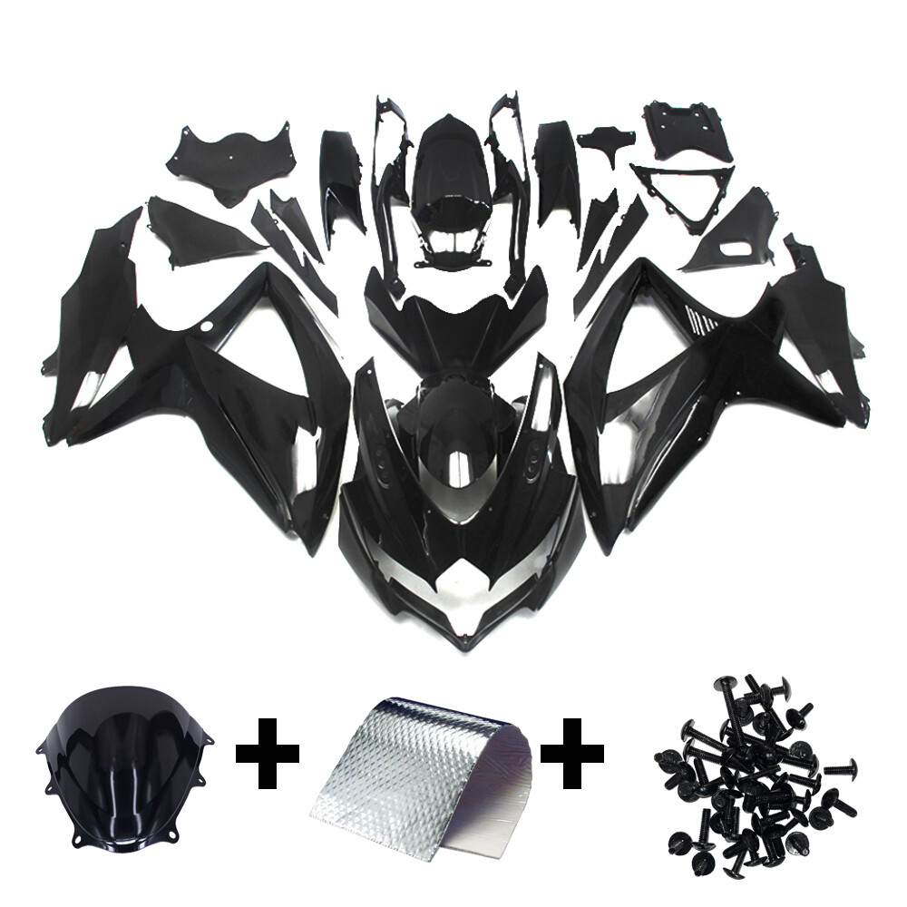 Black Fairing Kit for 2008 2009 2010 Suzuki GSXR600 GSXR750 Injection Bodywork