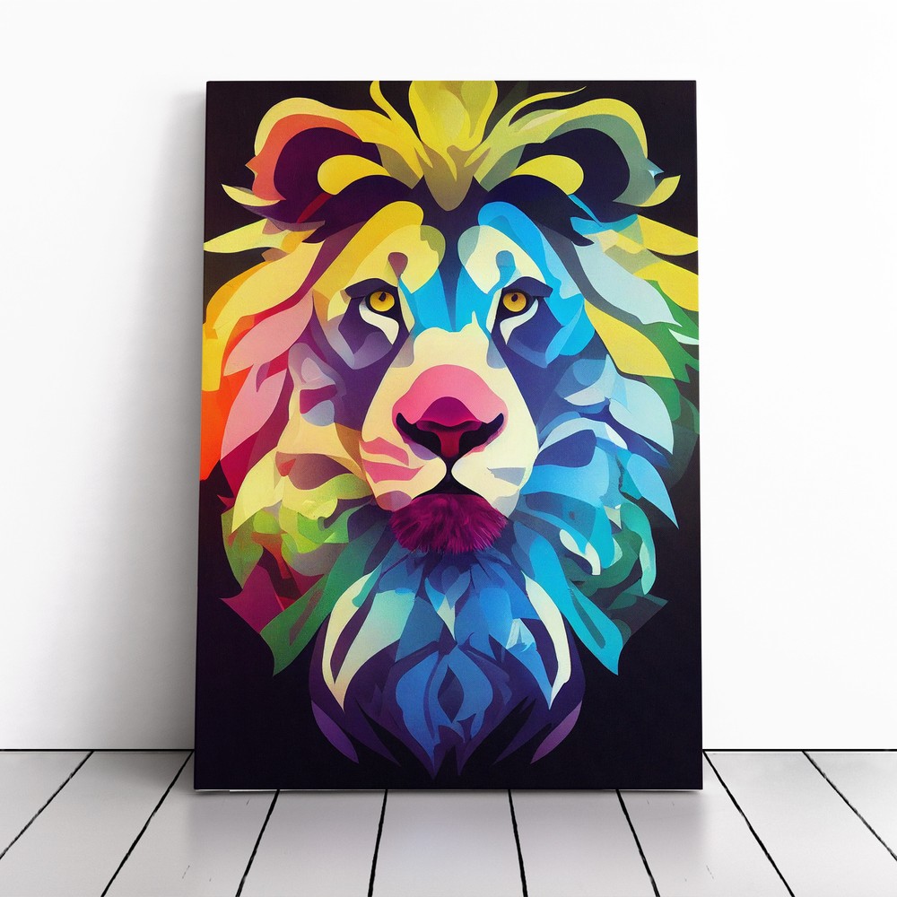 Lion Pop Art Vol.2 Canvas Wall Art Print Framed Picture Home Decor Living Room