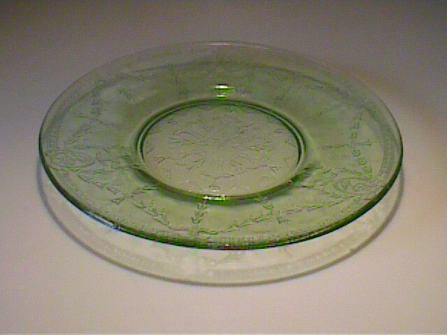 Vintage 1931 Uranium Green Rose Cameo 6.75