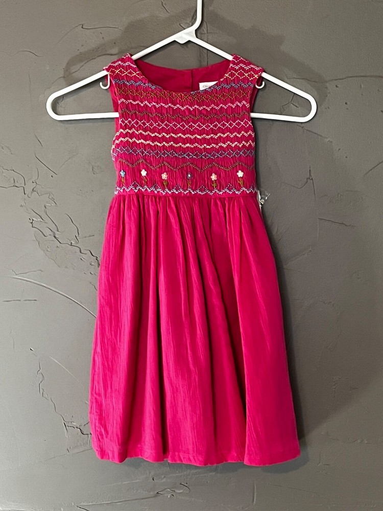 Charter Club Girls Size 4/4T Fuchsia Sleeveless Dress with Embroidery NWT