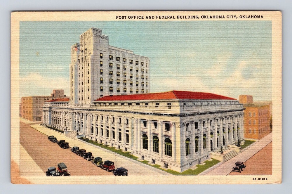 Oklahoma City OK-Oklahoma, United States Post Office, Antique, Vintage Postcard