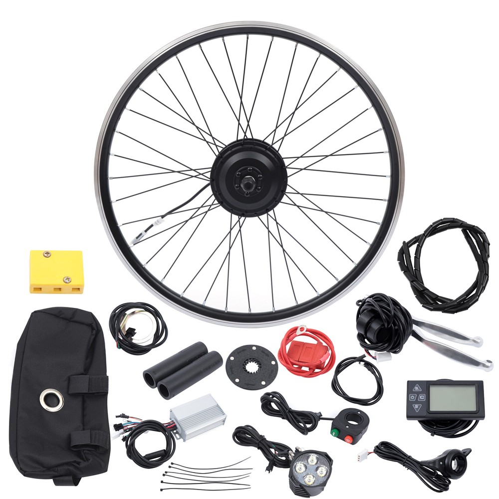 350W 26In Front Electric Bicycle E-Bike Motor Conversion Kit Cycling+LCD Display
