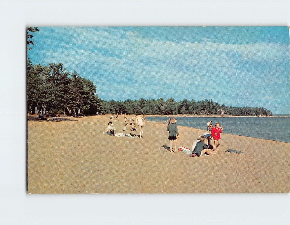 Postcard Bathing Beach Sebago Lake State Park Naples Maine USA