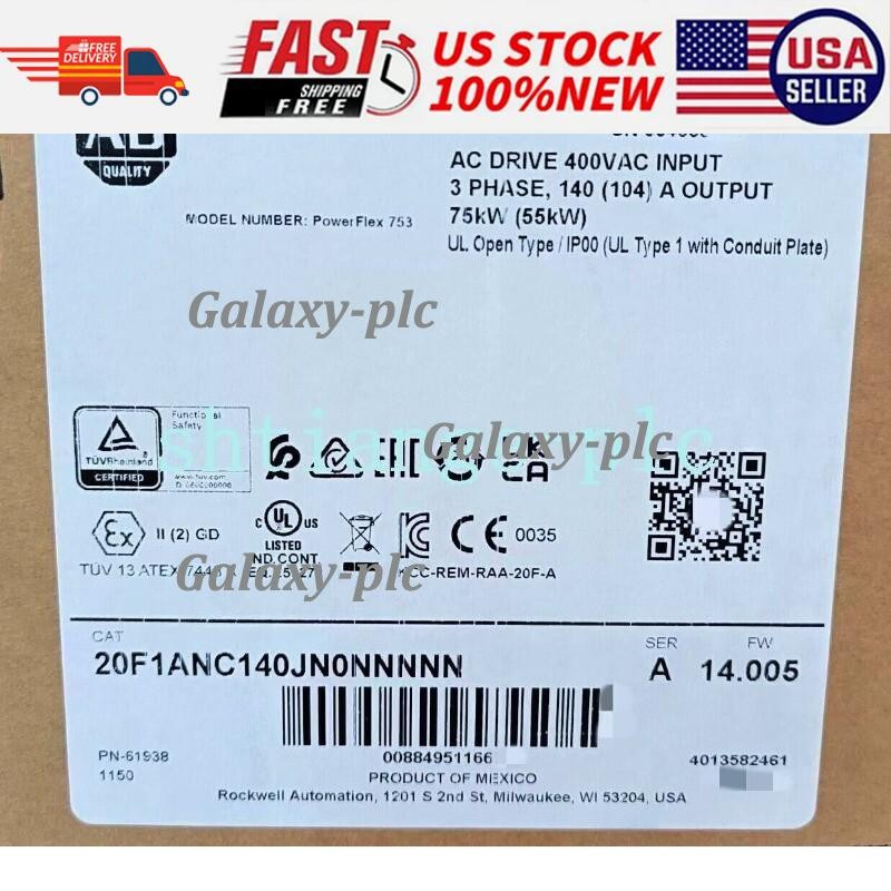 NEW 20F1ANC140JN0NNNNN PowerFlex Air Cooled 753 AC Drive