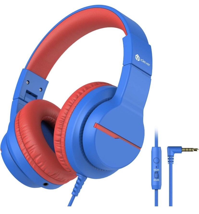 iClever Kids Headphones with Mic 85dB Volume Limit Safe for School Learning
