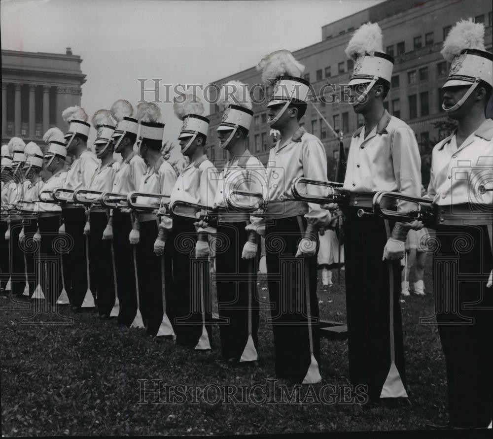 1953 Press Photo The Drum and Bugle Corps of the VFW Post in Boston - mjx26940