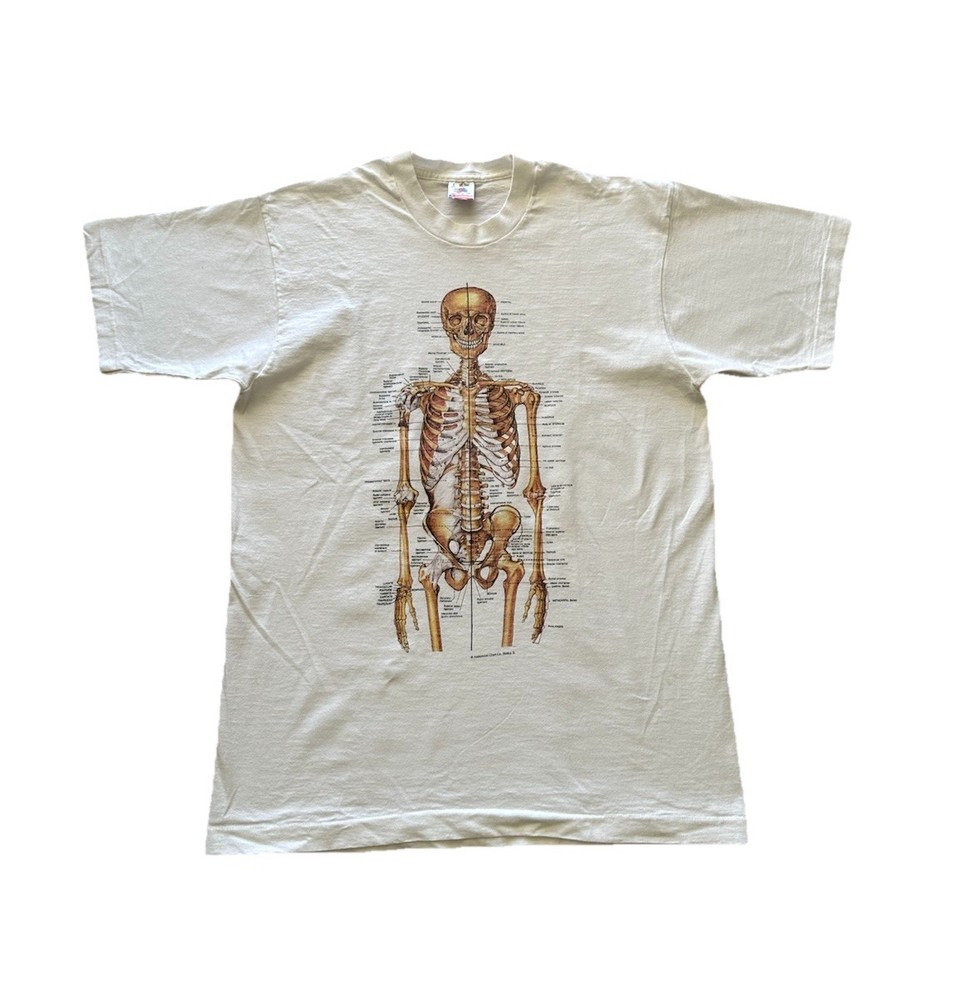 VTG 90s Kurt Cobain Nirvana Human Anatomy Chart T Shirt Size L Rare Made In USA