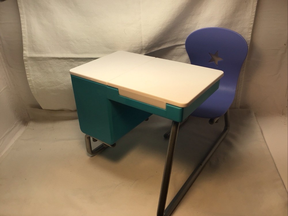 American Girl School Desk Flip Top Purple Chair Back To School for 18
