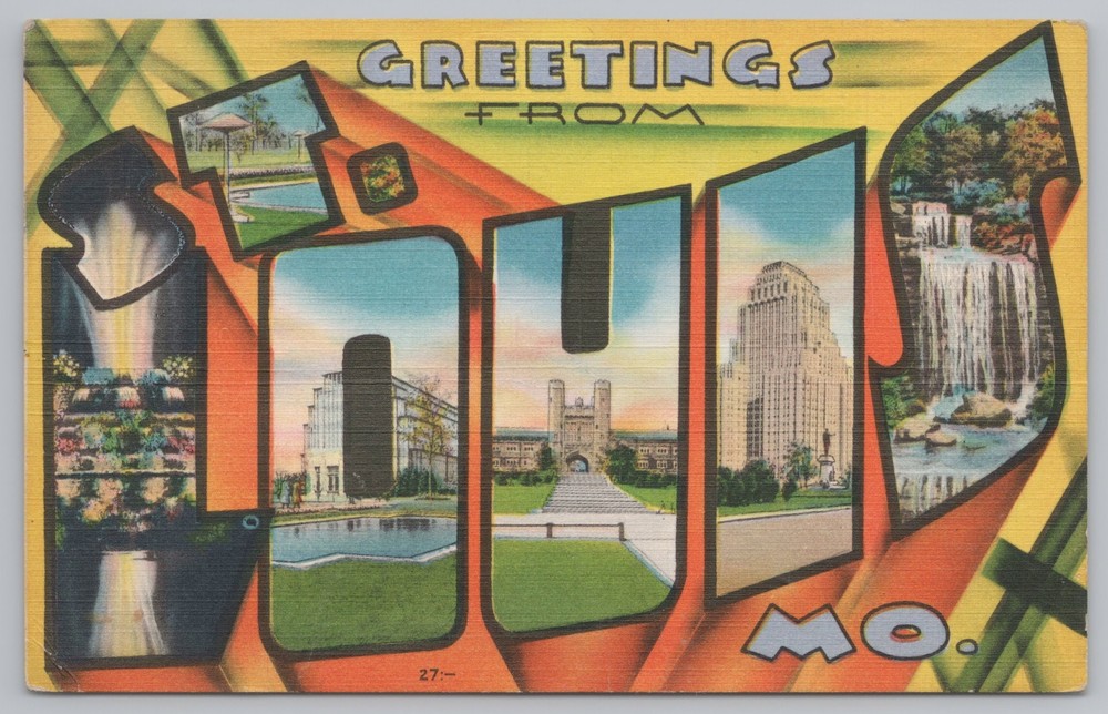 St Louis Missouri~Large Letter Linen~Letter View Greeting~Vintage Postcard